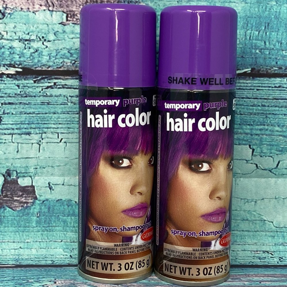 Pack of 2 Temporary Hair Color Purple Spray